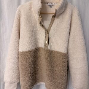 Calvin Klein Women's Beige and Cream Teddy Jacket